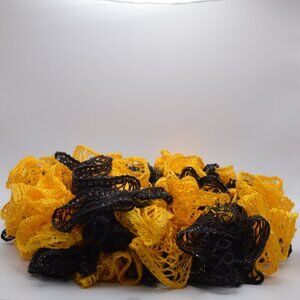 Homemade Black and Yellow Ruffle Scarf